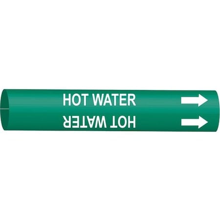 Pipe Marker, Hot Water, Grn, 6 to 7-7/8 In MPN:4335-F