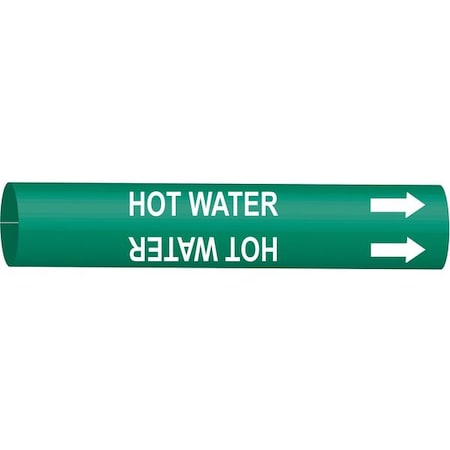 Pipe Marker, Hot Water, Grn, 8 to 9-7/8 In MPN:4335-G