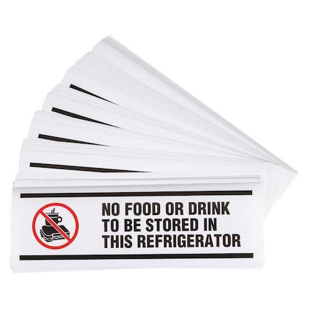 No Header, No Food/Drink, 10 in W x 3 1/2 in H, Vertical Rectangle, Vinyl MPN:45233