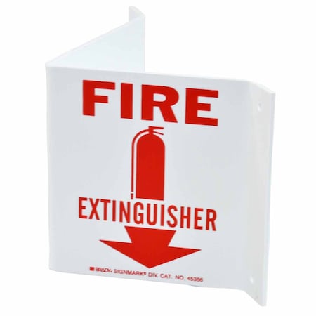 Fire Extinguisher Sign, 5 1/2 in Height, 10 in Width, Plastic, Rectangle, English MPN:45366