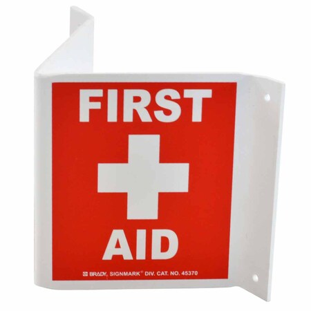 First Aid, 5-1/2 in x 10 in, Rectangle, Plastic, 45370 MPN:45370