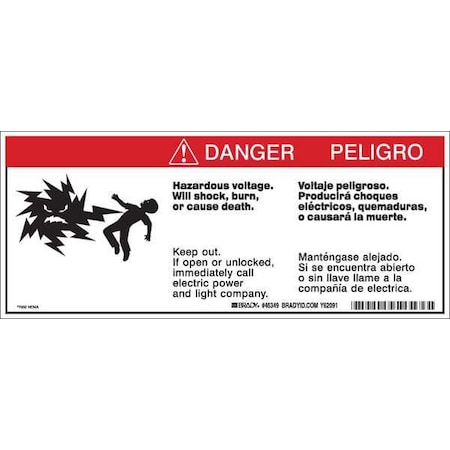 Warning Labels, 4-1/2inHx10-3/4inW, Tape, 46349 MPN:46349