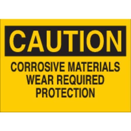 Caution Sign, 10 in Height, 14 in Width, Fiberglass, Rectangle, English MPN:47117