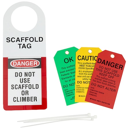 Scaffold Stat Hldr and Tag, 12 x 4-1/2 In MPN:48112