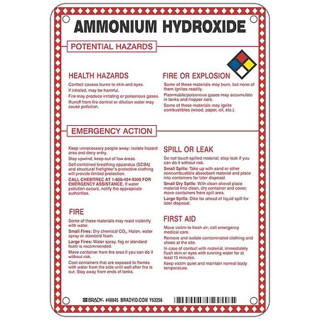 Chemical Sign, 10 in Height, 7 in Width, Rectangle MPN:48845
