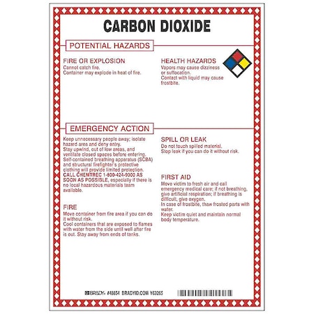 Chemical Sign, 10 in Height, 7 in Width, Rectangle MPN:48854