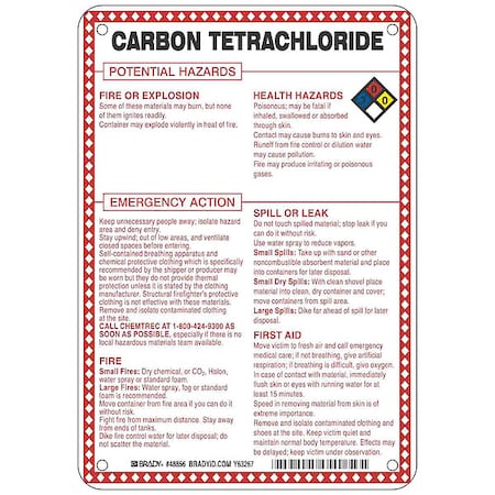 Chemical Sign, 10 in Height, 7 in Width, Rectangle MPN:48856