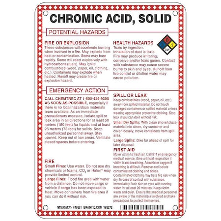 Chemical Sign, 10 in Height, 7 in Width, Rectangle MPN:48861