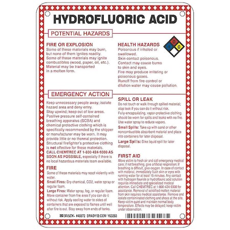 Chemical Sign, 10 in Height, 7 in Width, Rectangle MPN:48872