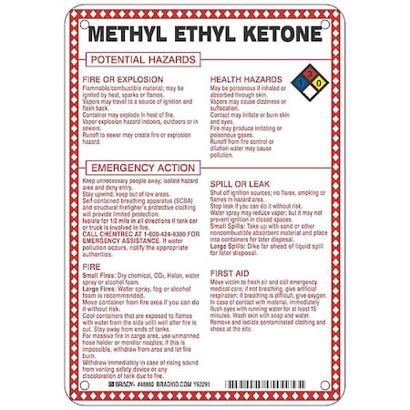 Chemical Sign, 10 in Height, 7 in Width, Rectangle MPN:48880