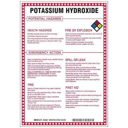 Chemical Sign, 10 in Height, 7 in Width, Rectangle MPN:48887