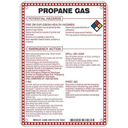 Chemical Sign, 10 in Height, 7 in Width, Rectangle MPN:48890