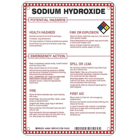 Chemical Sign, 10 in Height, 7 in Width, Rectangle MPN:48891