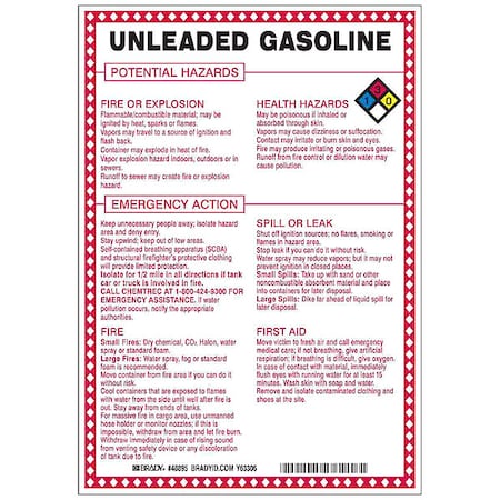 Chemical Sign, 10 in Height, 7 in Width, Rectangle MPN:48895