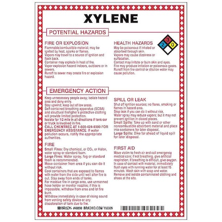 Chemical Sign, 10 in Height, 7 in Width, Rectangle MPN:48898