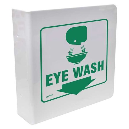 Eye Wash, 12 in x 9 in, Rectangle, Plastic, 49041 MPN:49041