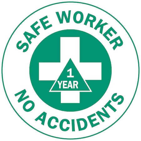 Hard Hat Emblem Label, Green/White, 49552 MPN:49552