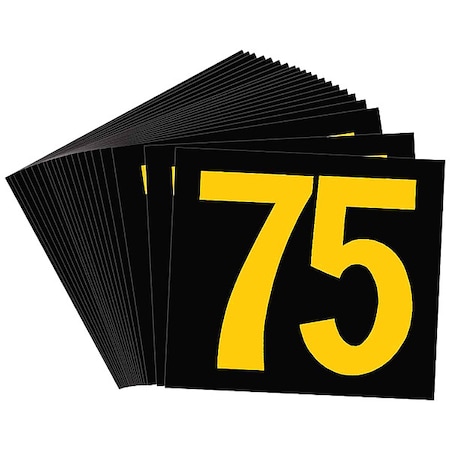NumberLabel, Polyester, 4-3/4inH, 3inW, PK25 MPN:50016
