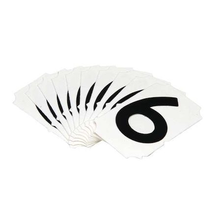 NumberLabel, Polyester, 2inH, 1-5/8inW, PK10 MPN:5050-6