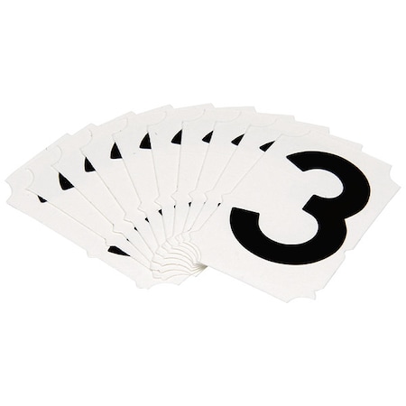 NumberLabel, Polyester, 2inH, 1-5/8inW, PK10 MPN:5050P-3