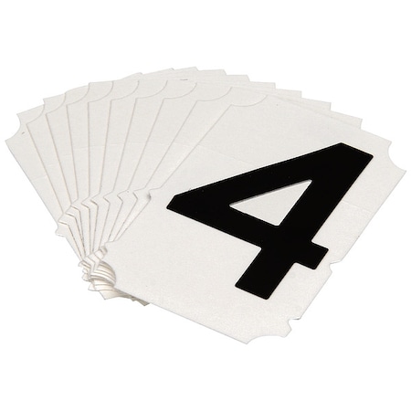 NumberLabel, Polyester, 2inH, 1-3/4inW, PK10 MPN:5050P-4