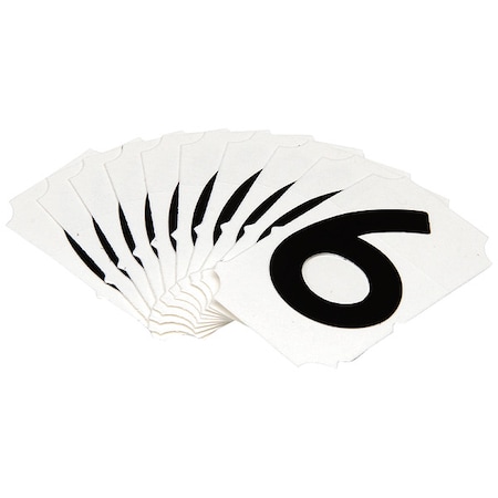 NumberLabel, Polyester, 2inH, 1-5/8inW, PK10 MPN:5050P-6