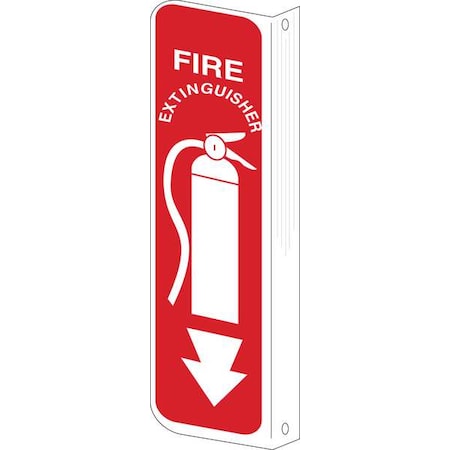 Fire Extinguisher Sign, 12 in Height, 4 in Width, Plastic, Rectangle, English MPN:50691