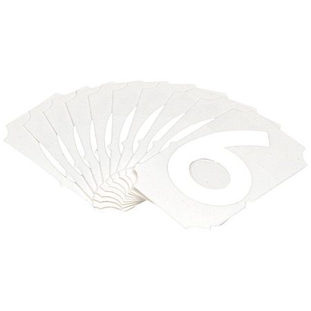 NumberLabel, Polyester, 2inH, 1-5/8inW, PK10 MPN:5080P-6