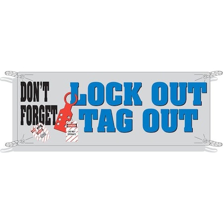 Safety Banner, 42 x 120In, Vinyl, ENG MPN:50904