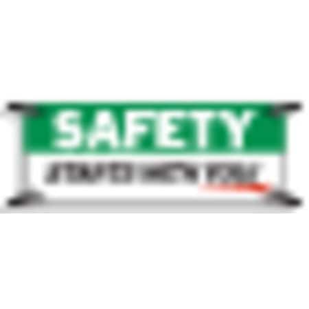 Safety Banner, Safety Starts With You, 48 in H x, 120 in W, Polyethylene MPN:50907