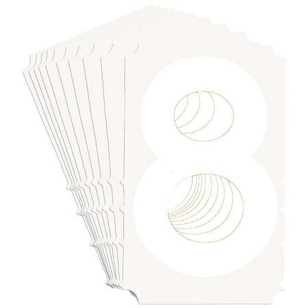 NumberLabel, Polyester, 3inH, 2-1/4inW, PK10 MPN:5130P-8