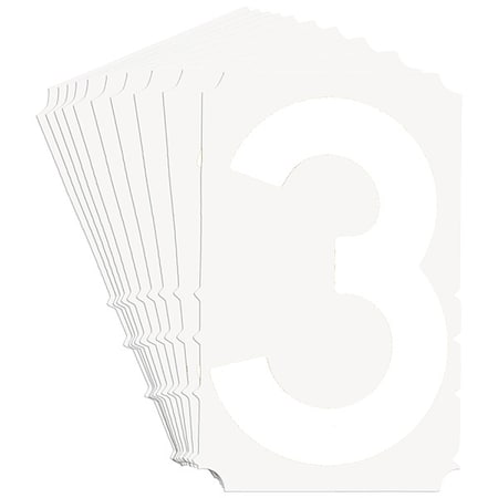 NumberLabel, Polyester, 4inH, 3-1/4inW, PK10 MPN:5170P-3