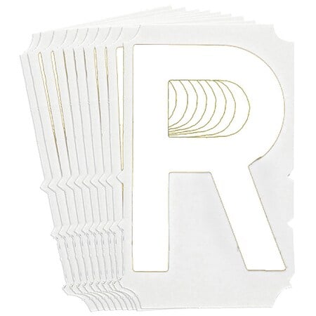 LetterLabel, Polyester, 6inH, 4-3/8inW, PK10 MPN:5210P-R