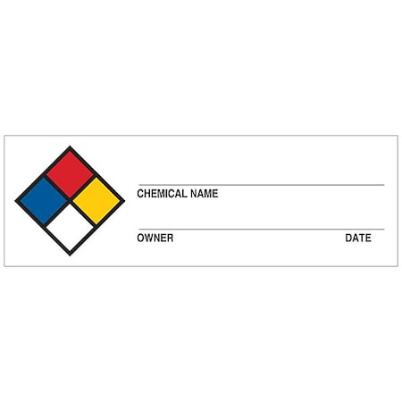 Chemical Label, 1 in H, 3 in W, 53095, PK720 MPN:53095