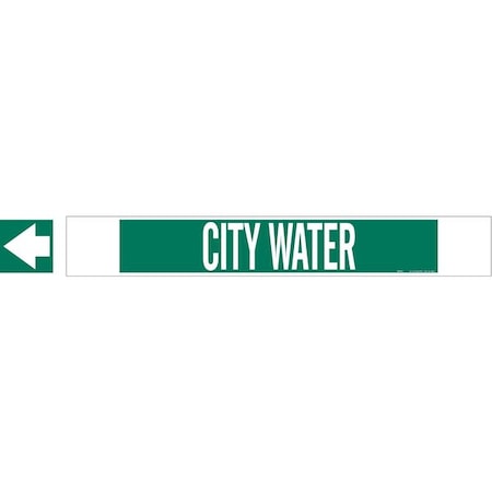 Pipe Marker, City Water, Gn, 8 In orGreater, 5655-HPHV MPN:5655-HPHV