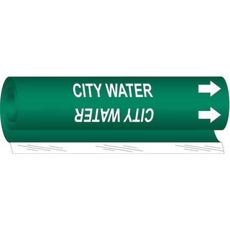 Pipe Marker, City Water, Gn, 1/2 to1-3/8 In MPN:5655-O