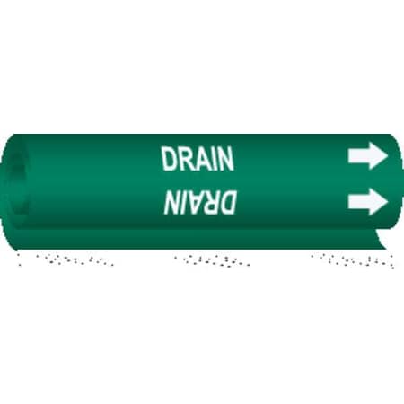Pipe Marker, Drain, Green, 1/2 to 1-3/8 In MPN:5678-O