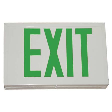 Exit Sign, White, 1 Face(s), LED, Nickel Cadmium MPN:56907