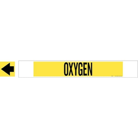 Pipe Marker, Oxygen, Yel, 8 In or Greater MPN:5736-HPHV