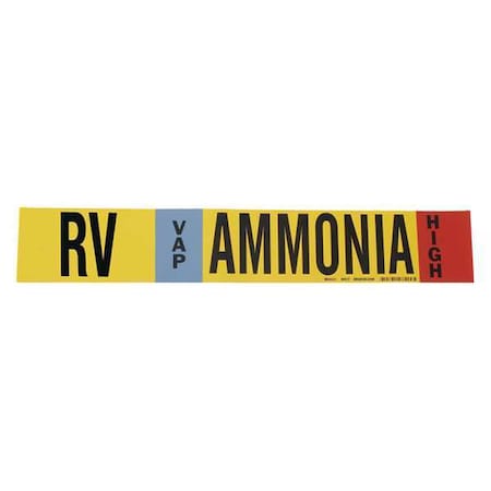 Ammonia Pipe Marker, RV, 3/4 to 2-1/2In MPN:57977
