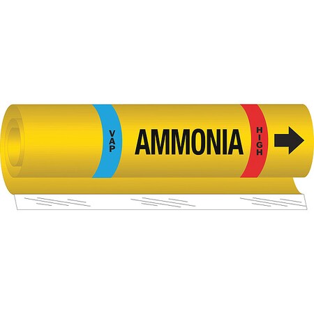 Ammonia Pipe Marker, IIAR, 2 to 8In, 58007 MPN:58007