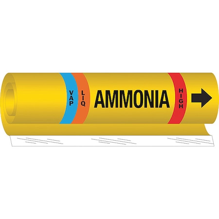 Ammonia Pipe Marker, IIAR, 2 to 8In, 58008 MPN:58008