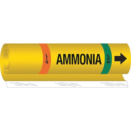Ammonia Pipe Marker, IIAR, 2 to 8In, 58009 MPN:58009