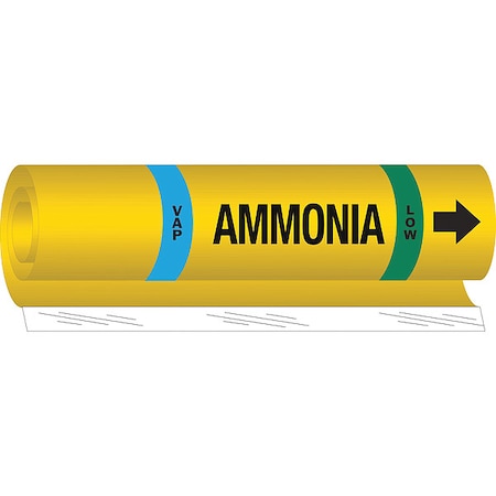Ammonia Pipe Marker, IIAR, 2 to 8In, 58010 MPN:58010