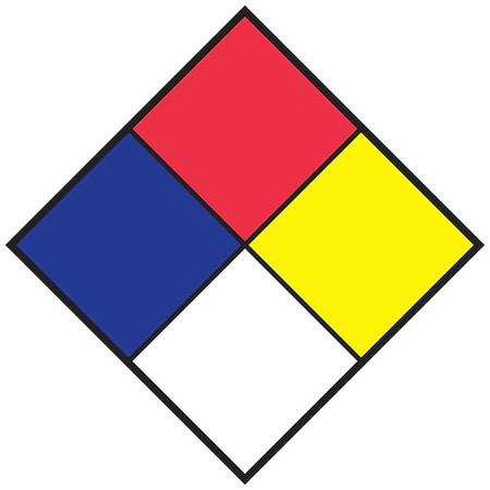 NFPA Placard, NFPA Diamond Picto, Reflective, 10 in W, 10 in H, 10 PK MPN:58274