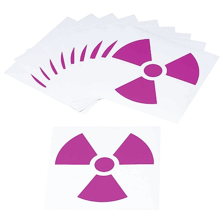 NFPA Placard, Radiation Trefoil Picto, vinyl, 6 in W, 6 in H, 10 PK MPN:58606