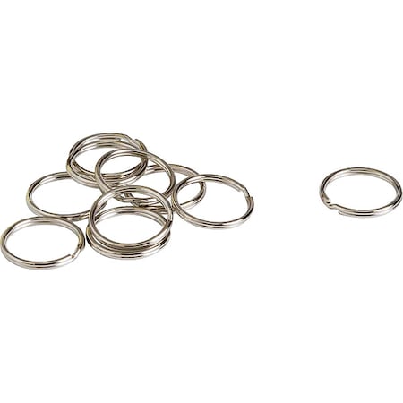 Split Key Ring, Metal, Gray, 10 PK MPN:58973