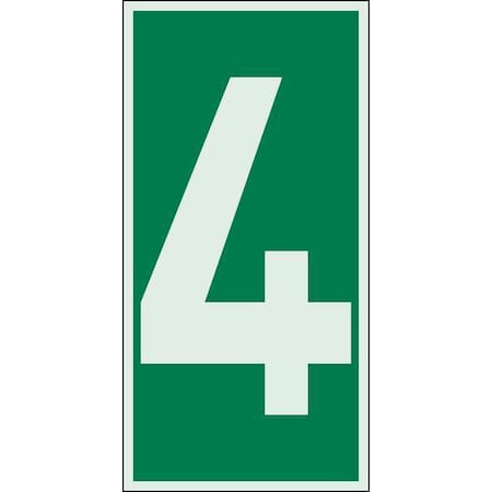 IMO Sign, Number = 4, Green on Glow, 3