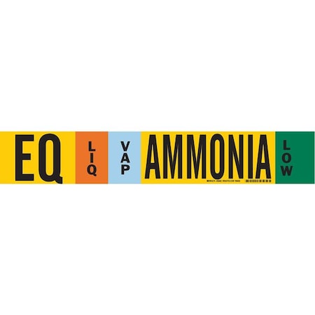 Ammonia Pipe Marker, EQ, 8In and Above, 59982 MPN:59982