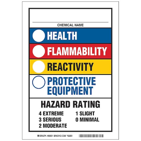 Chemical Label, No Header, Polyester, 7 in W, 10 in H MPN:60051